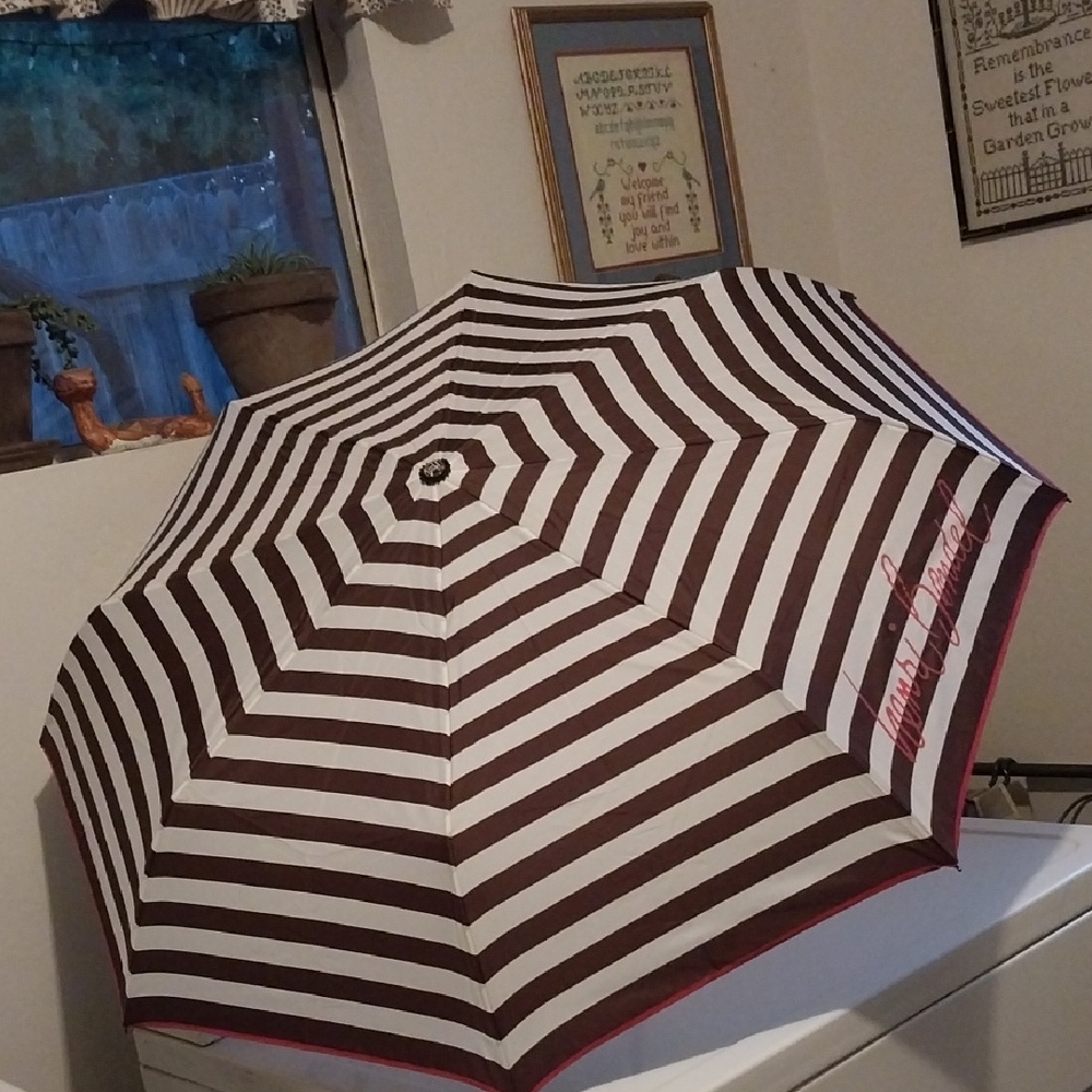 Striped Brown and White Umbrella